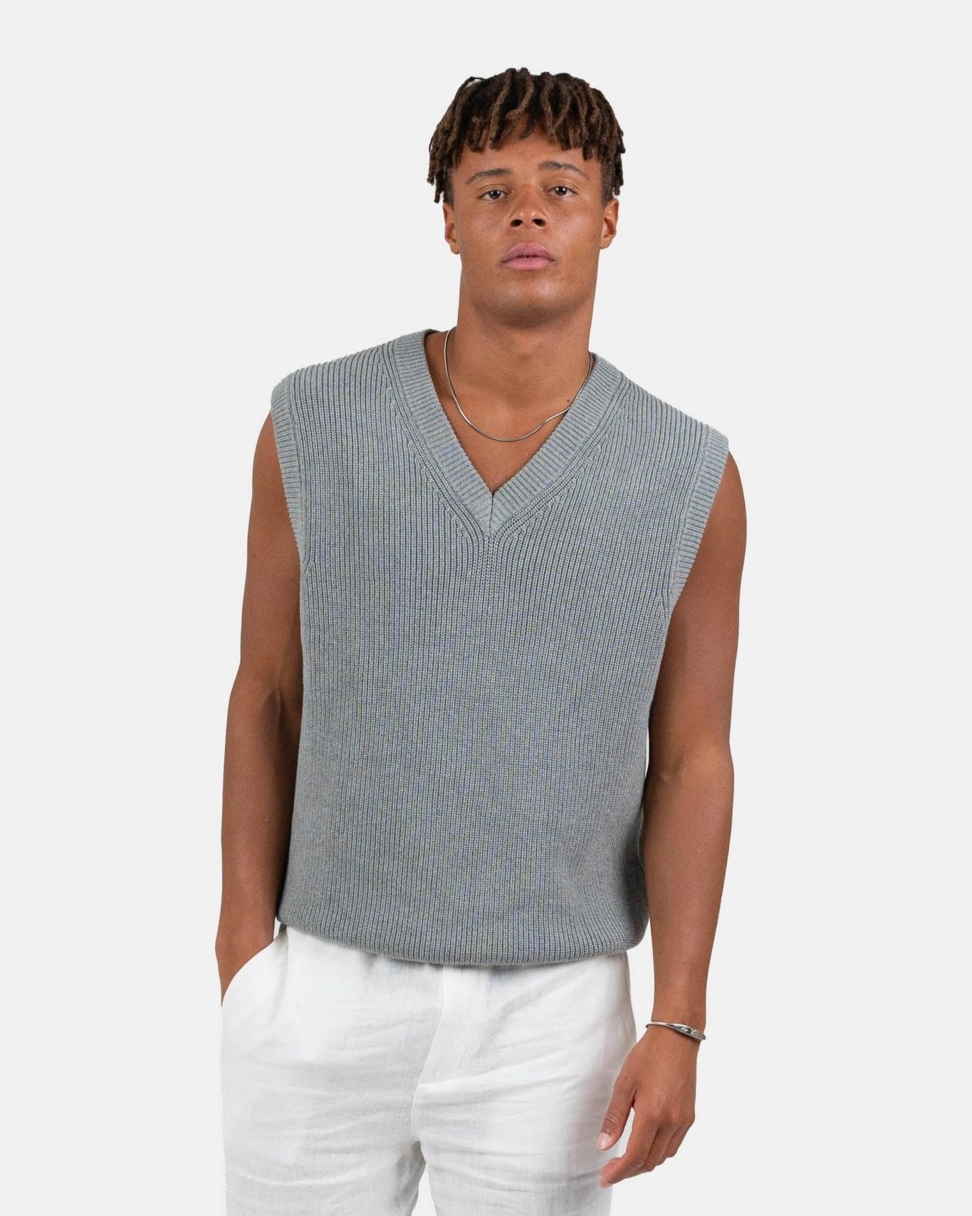 Strikvest Grå | Skagen - clothing.dk